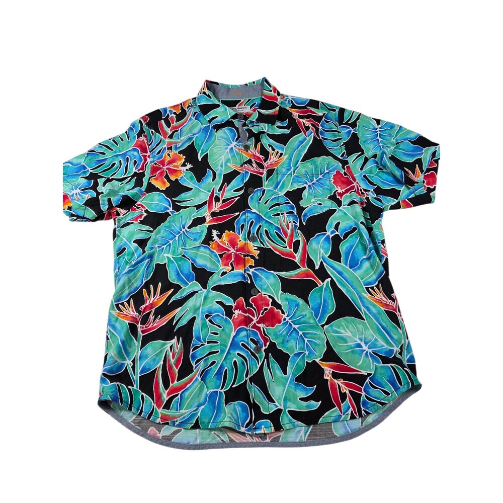 Tommy Bahama The Veracruz Cay Hawaiian Shirt‎ Men’s Size L Large Floral Paisley